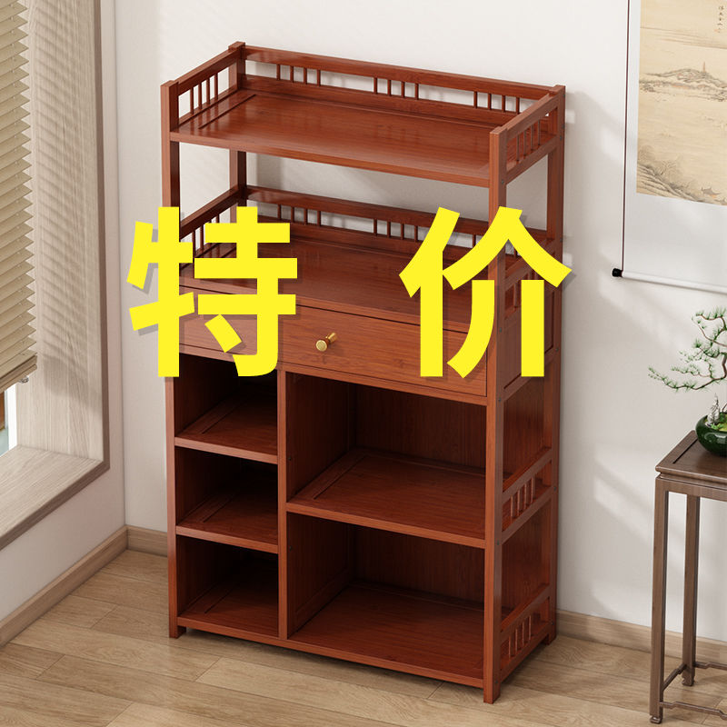 茶水柜家用茶室茶叶架办公室茶柜置物架中式茶台桌边柜茶具收纳架