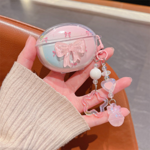 适用于OPPO Enco Free4耳机保护壳一加buds4耳机保护壳分体透明壳OPPOEncoFree4丹拿版保护套TPU壳可爱蝴蝶结