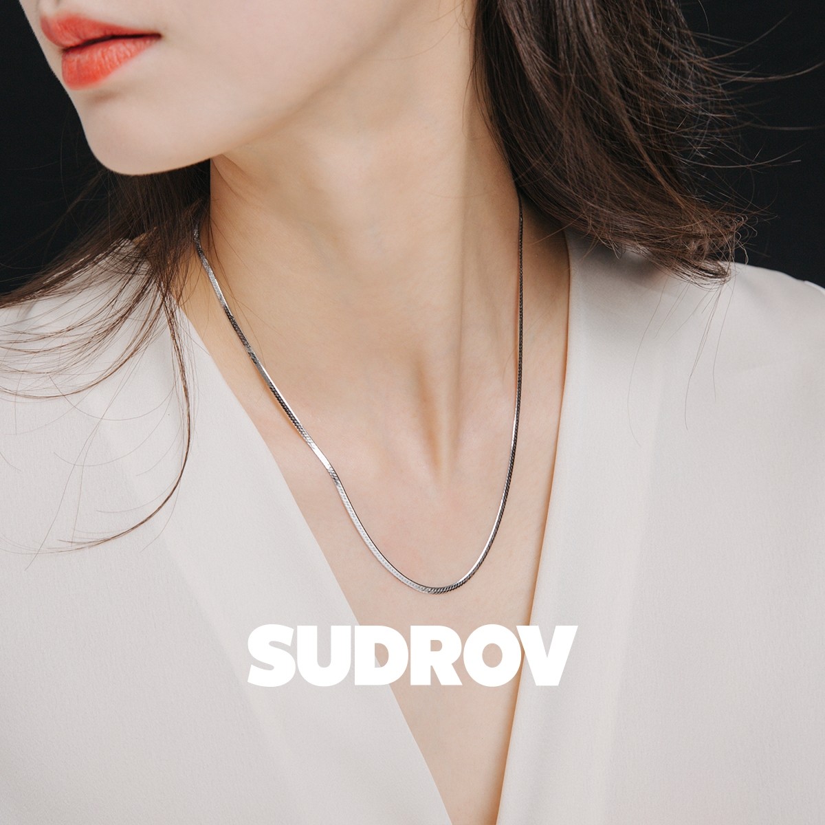 素觉925银百搭简约时尚锁骨链女基本款项链复古裸链素链扁平链