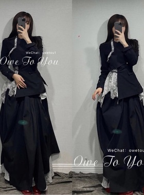 [一缺官方代理]simsim原创设计无效呼救立裁吊带裙不规则西装外套