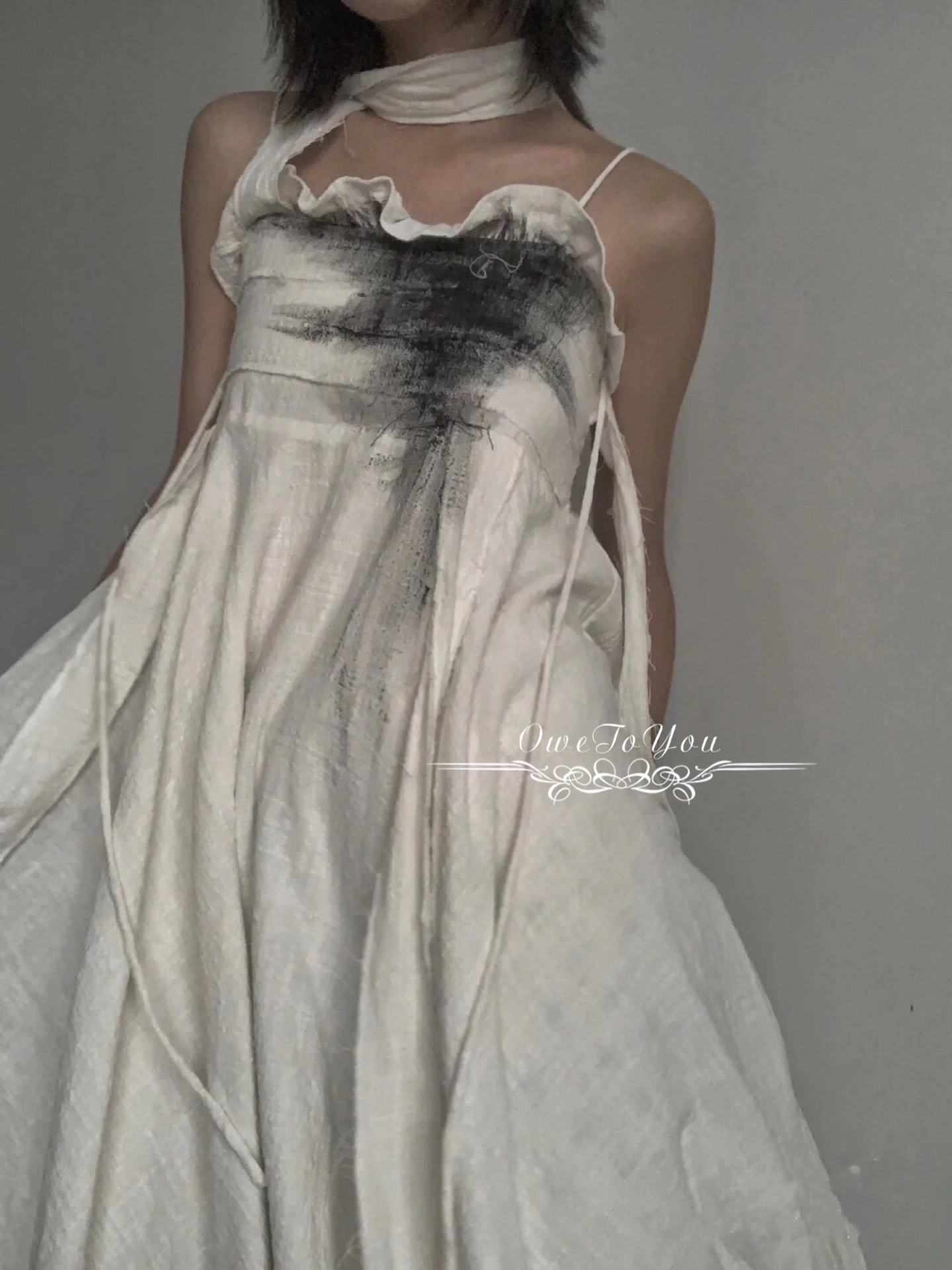 明侦同款暗黑风棉麻涂鸦原创设计