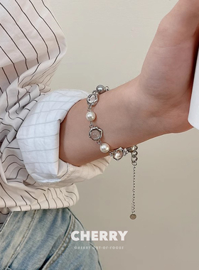 冷淡风月光石珍珠手链女