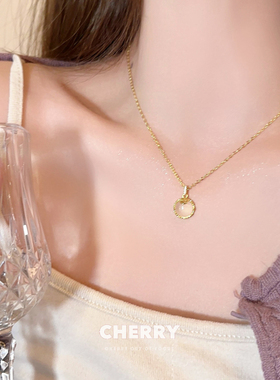 福运满满！福牌玉髓吊坠项链女