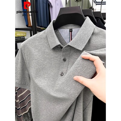 皮尔卡丹纯棉POLO衫短袖T恤男2025夏季体恤翻领上衣休闲宽松透气