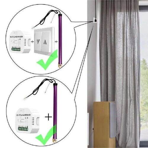 WiFi Smart Rf433 Curtain Switch With Remote For Motorized