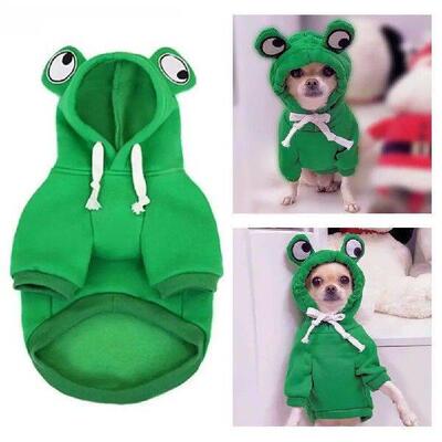 Funny Pet Clothes Cute Green Little Frog Dog And Cat And