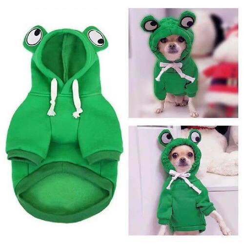 Funny Pet Clothes Cute Green Little Frog Dog And Cat And