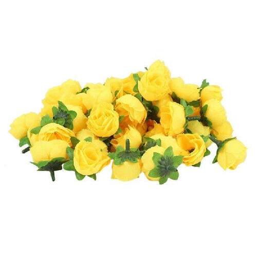 rose headYellow Fabric Silk Artificial Rose Flower Heads