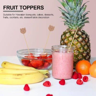 100 Pcs Bamboo Fruit Sticks Smooth Strong Creative Toppers