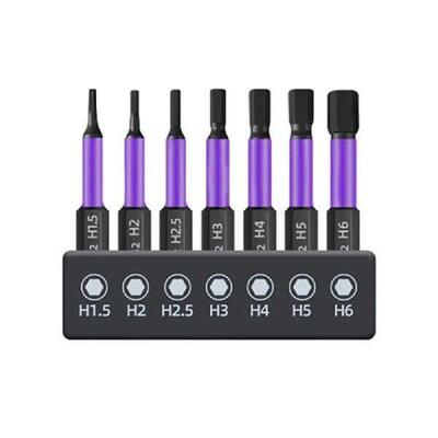 7pcs 1/4inch Torx Screwdriver Bit H1.5-H6 50mm 100mm