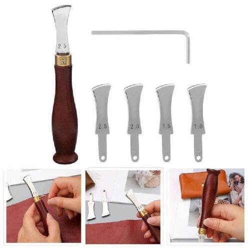 Leather Edging Creaser Tool with Replaceable Creasing Head,