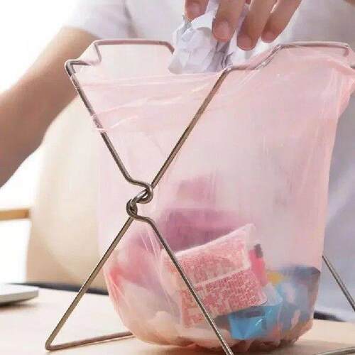 Stainless Steel Kitchen Trash Bag Holder Door Hook Garbage