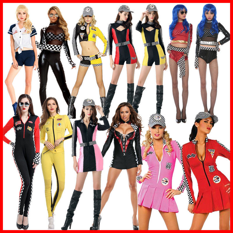 万圣节车模服 赛车女郎服足球宝贝拉拉队夜店舞台演出服装