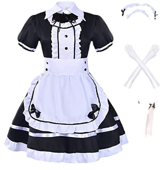 女仆装 轻音少女 cosplay黑红蓝紫Lolita角色扮演演出服 cos服装