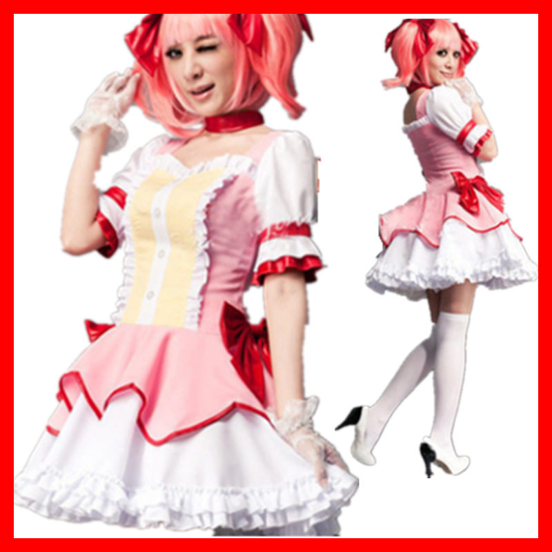 cosplay日本动漫服装 cos魔法少女小圆 鹿目圆香公主裙女仆装代发