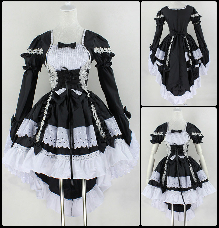 Cosplay天使之爱公主裙 可爱女佣服 黑白女仆装 动漫服装 燕尾裙