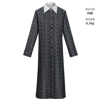 亚当斯一家cos服星期三Wednesday黑色印花礼服cosplay角色扮演服