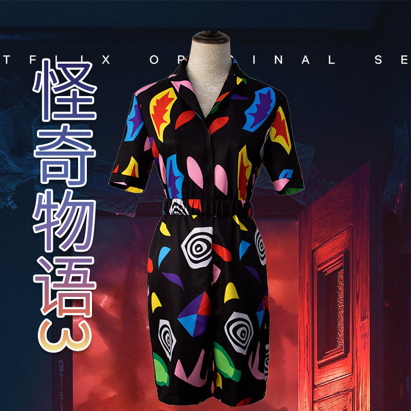 怪奇物语Strangestory第三季演出服 3d印花女式新款短袖连衣裙