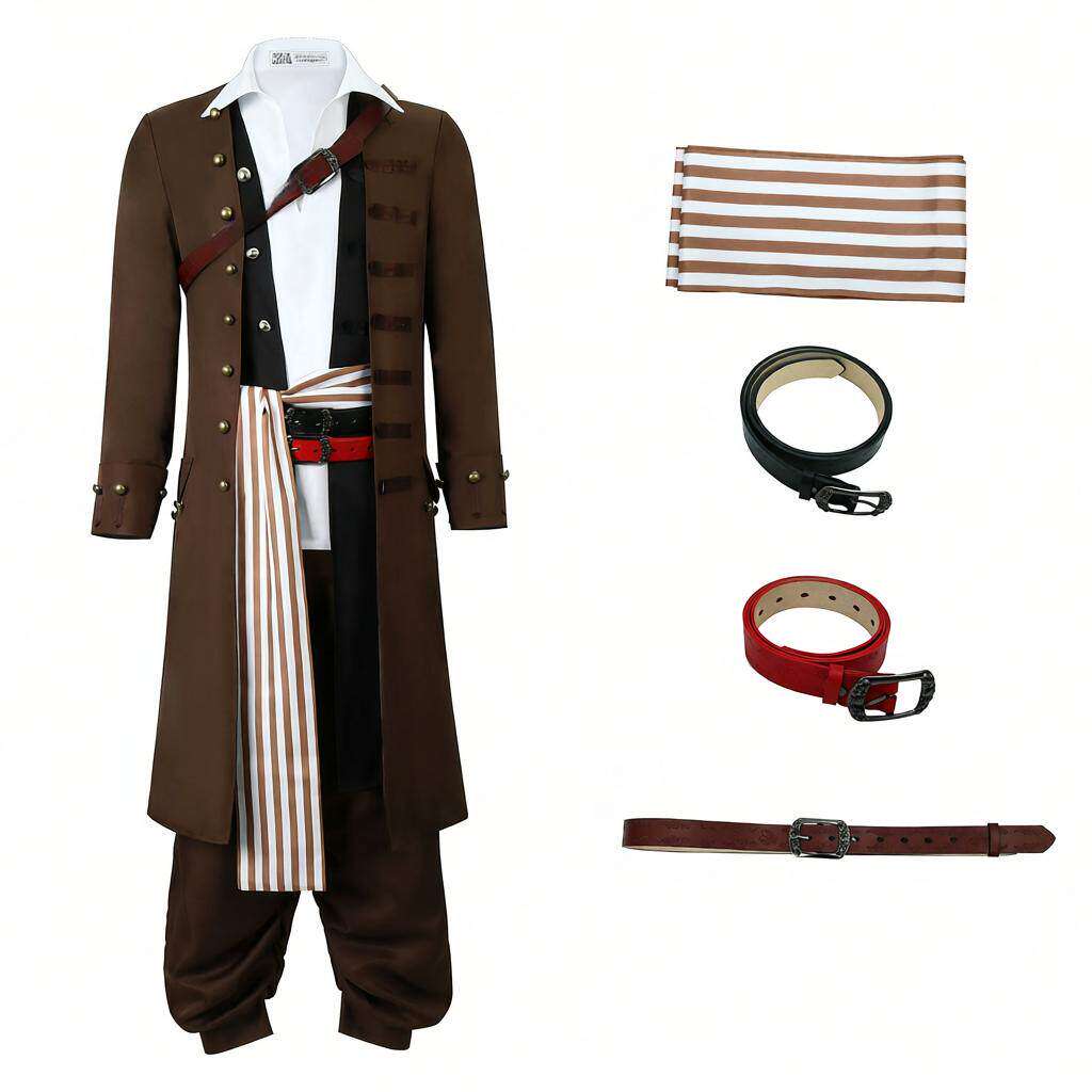 电影加勒比海盗杰克船长JackSparrowcosplay男全套万圣节服装