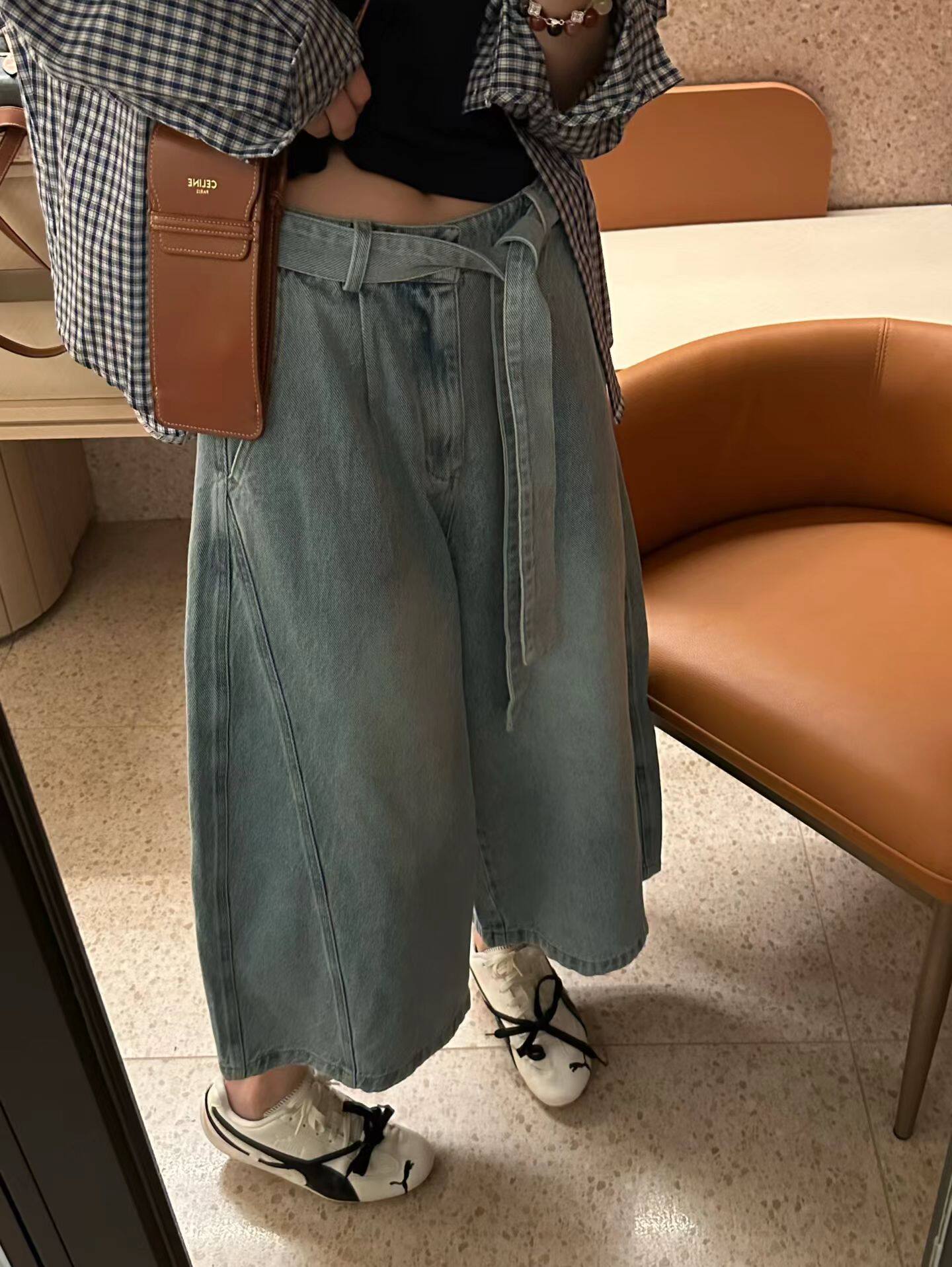 欧洲站2026春季新款欧货时尚显瘦百搭九分阔腿牛仔裤女宽松休闲裤