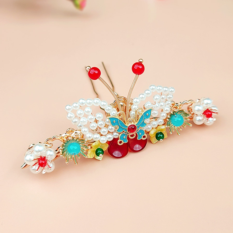 女童蝴蝶小发冠顶簪古风发饰