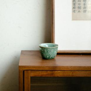 越2023 窑青浮雕品茗杯手工陶功夫茶具瓷主人瓷茶杯小茶杯文人