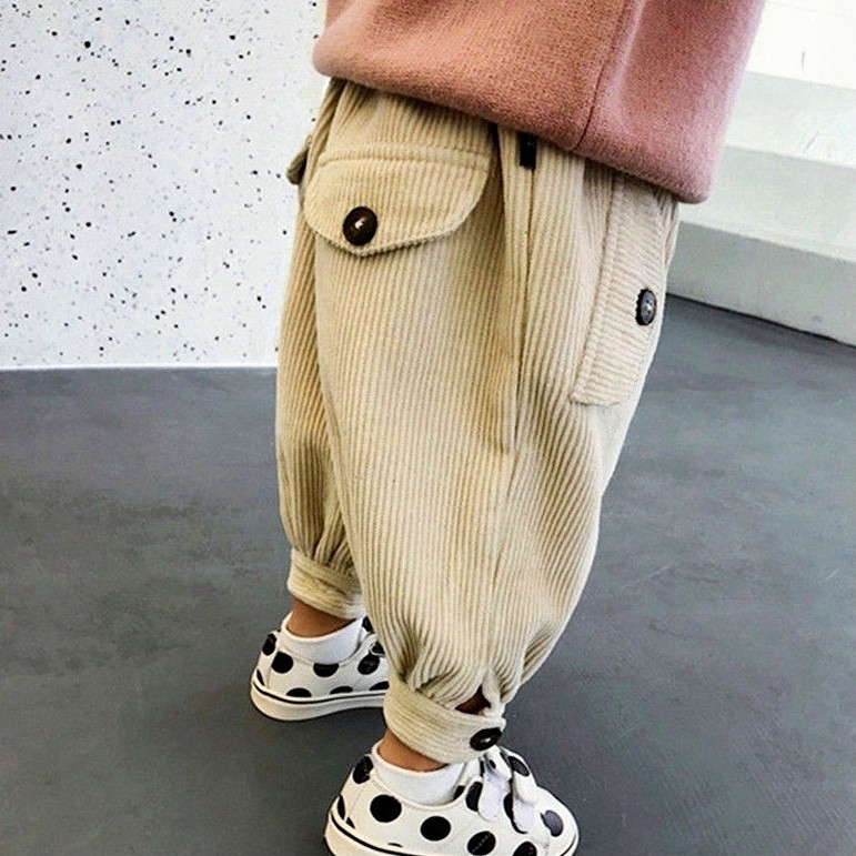 秋冬男女2童1婴儿灯芯绒儿1童裤子裤子2-3岁宝宝休闲时尚大PP裤潮