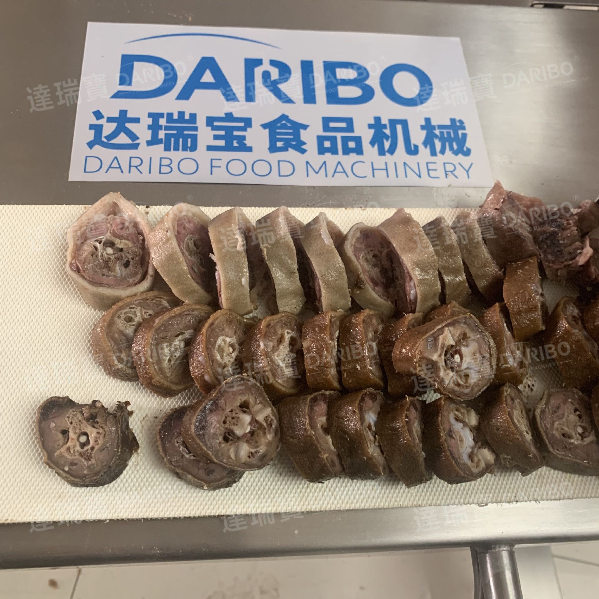 *输送带款火腿牛板筋切片机 厚薄可调牛肚牛腩肥肠切条切段机