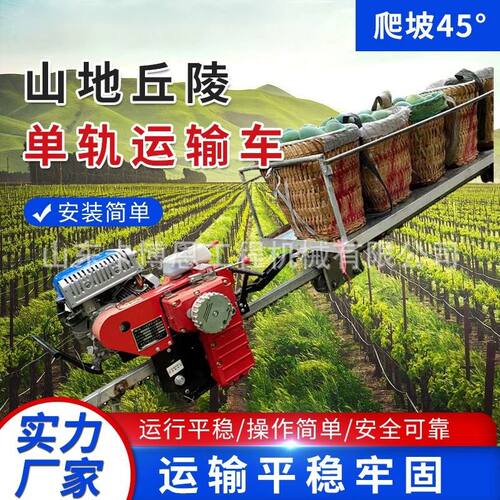 轨道搬运车山地丘陵载物牵引式小火车农用自走式单轨运输小火车