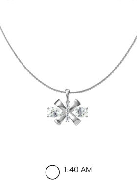 白锆亮晶晶蝴蝶结项链