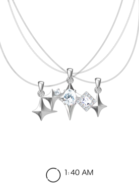 【清仓价】1:40AM 镶钻星芒多层次叠戴小众白色锆石锁骨链