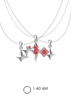 【清仓价】1:40AM 原创设计星星项链红色锆石星芒轻奢项链