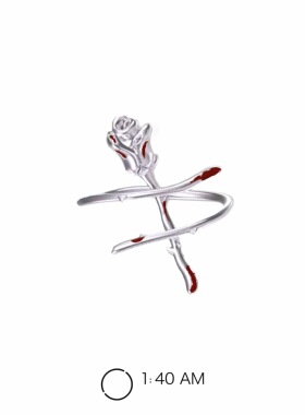 【清仓价】1:40AM 沦陷玫瑰系列 原创滴胶开口可调节戒指