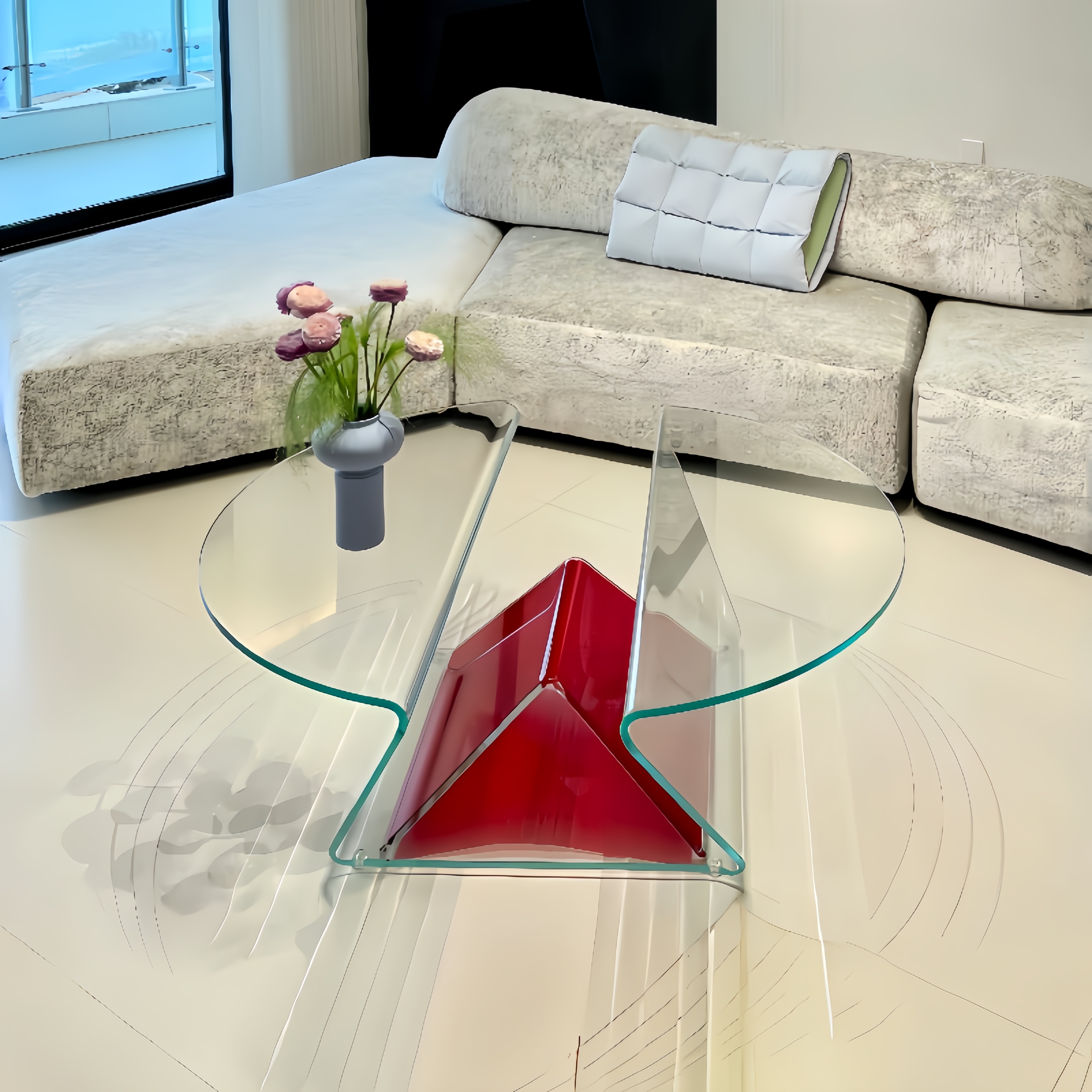 glas玻璃茶几客厅圆几