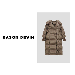 【六月来了专享】 中长款连帽羽绒服女冬季