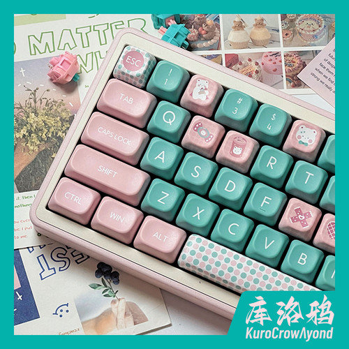 KCA库洛鸦蜜桃小熊键帽磁轴键帽
