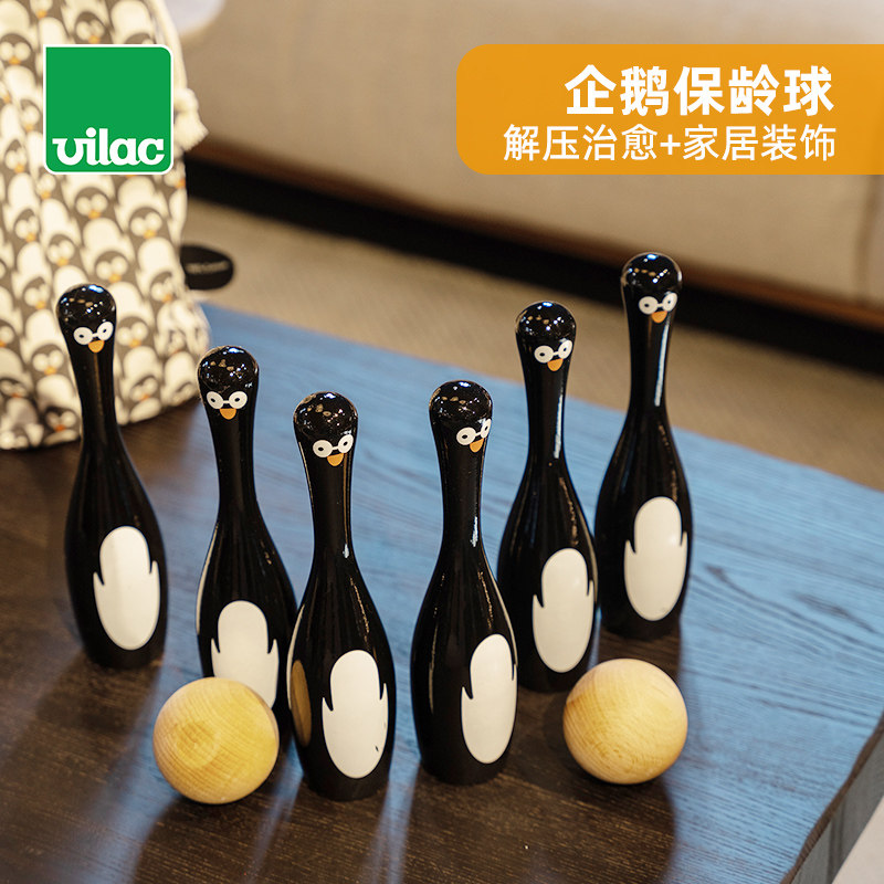 法国Vilac 儿童保龄球玩具球类运动亲子互动游戏高端木制玩具 5+ - vilac旗舰店出品
