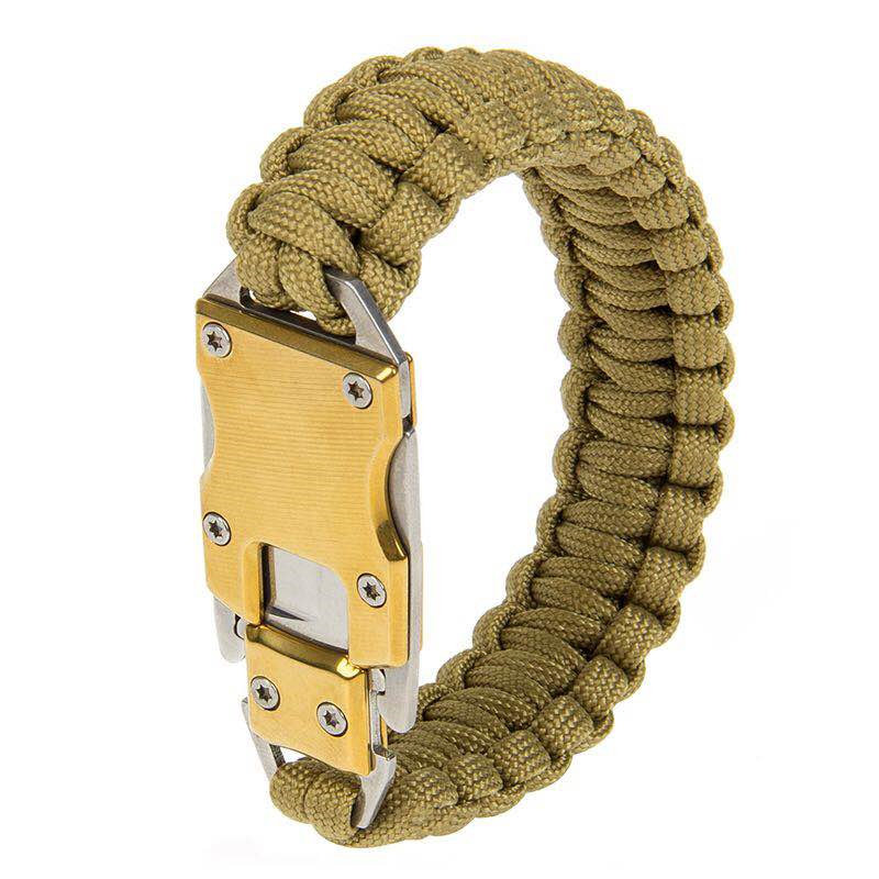 外随身锋利便携求生钥匙圈多功能迷你插扣折刀伞绳手链户战术手环