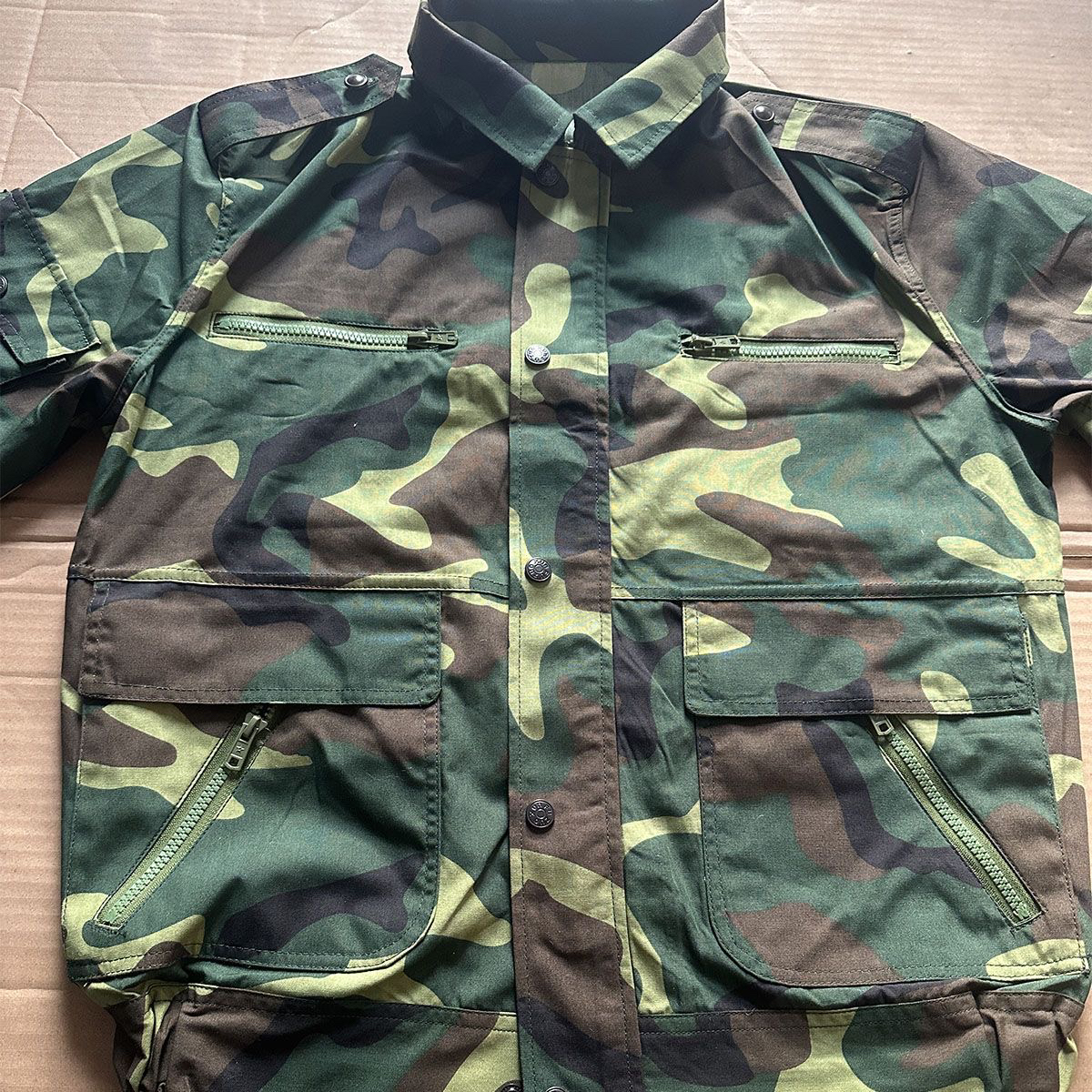 老式87迷彩服正品套装屁兜电焊