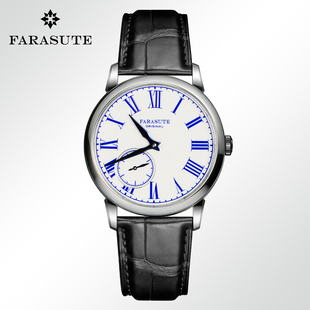 法拉苏蒂机械表青花复古超薄80小时长动力手动机械防水商务男腕表