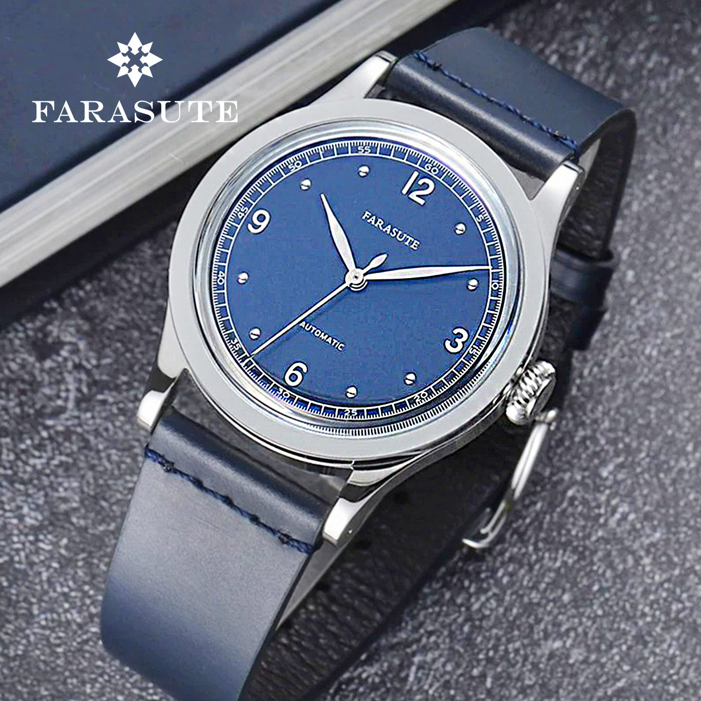 真皮简约复刻手表精钢自动机械表