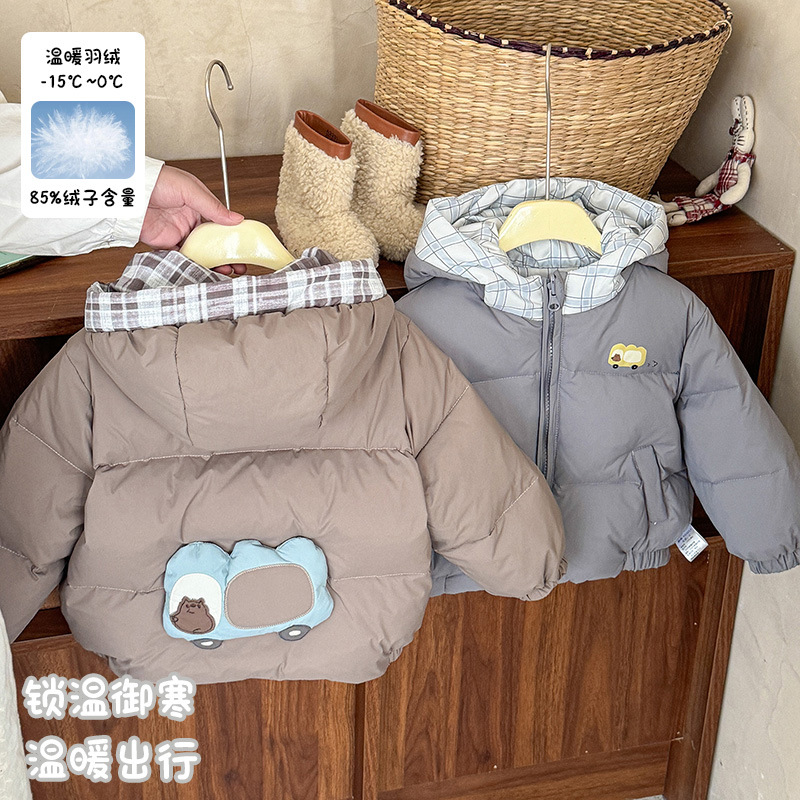 男宝宝羽绒服冬季双面穿婴幼儿