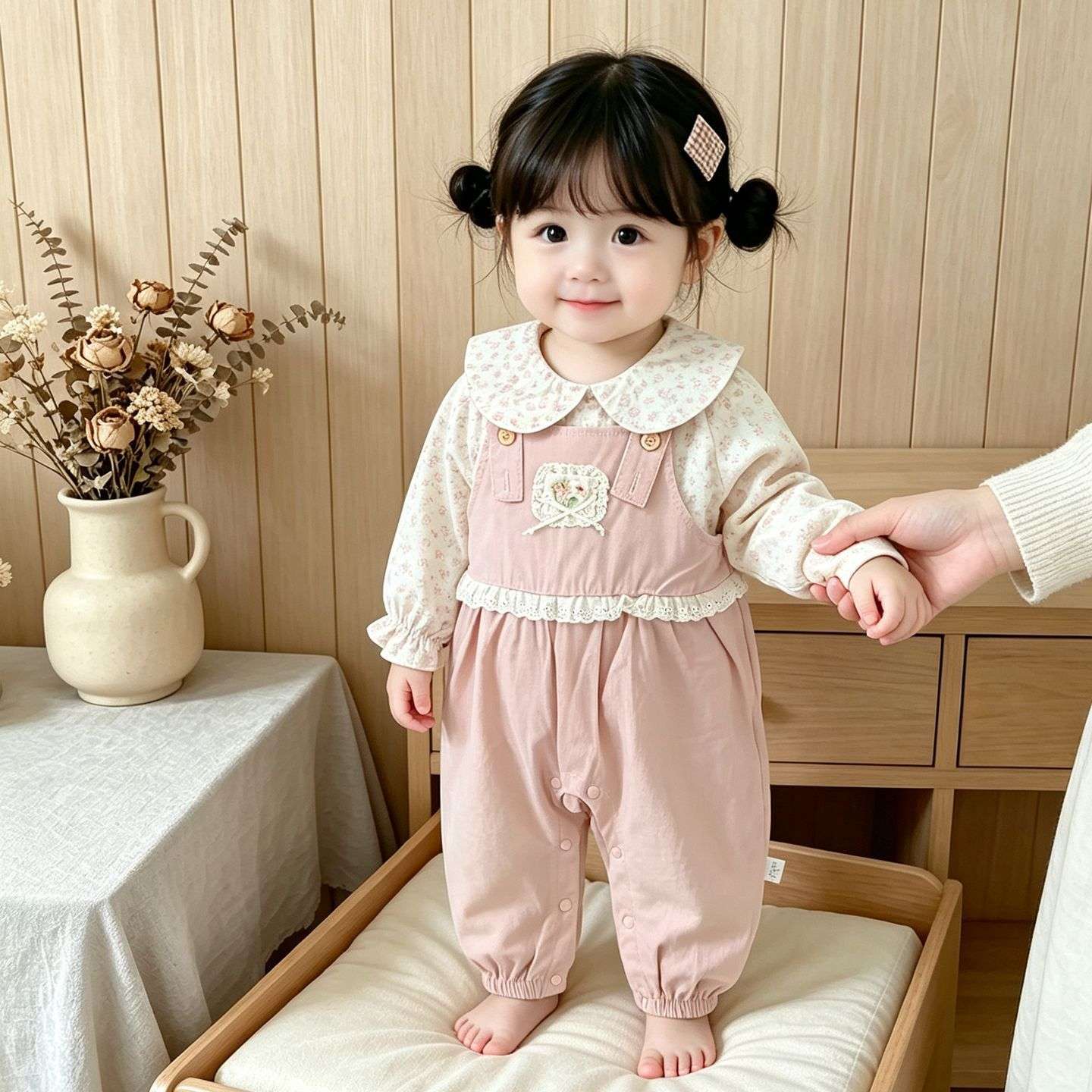 婴儿背带裤两件套装春秋连体衣服
