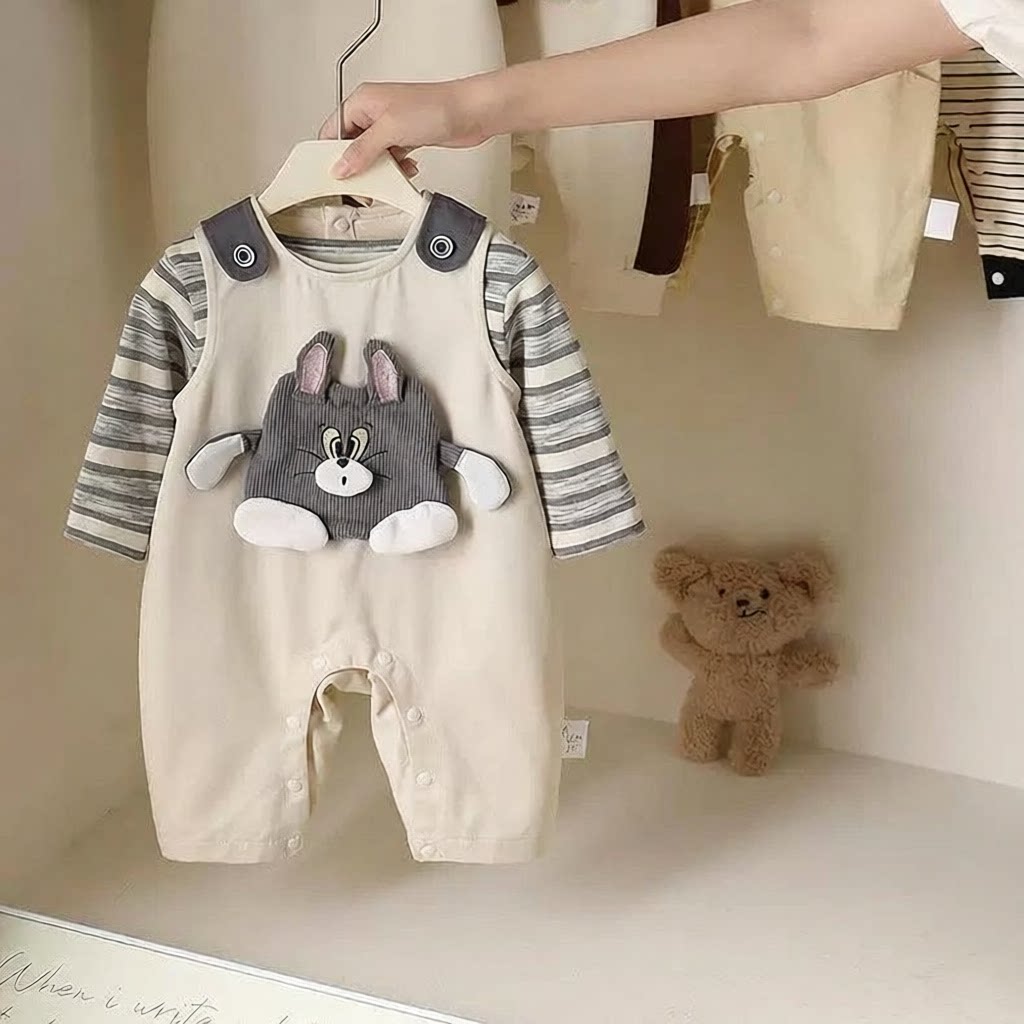 秋季套装衣服背带裤连体衣婴儿