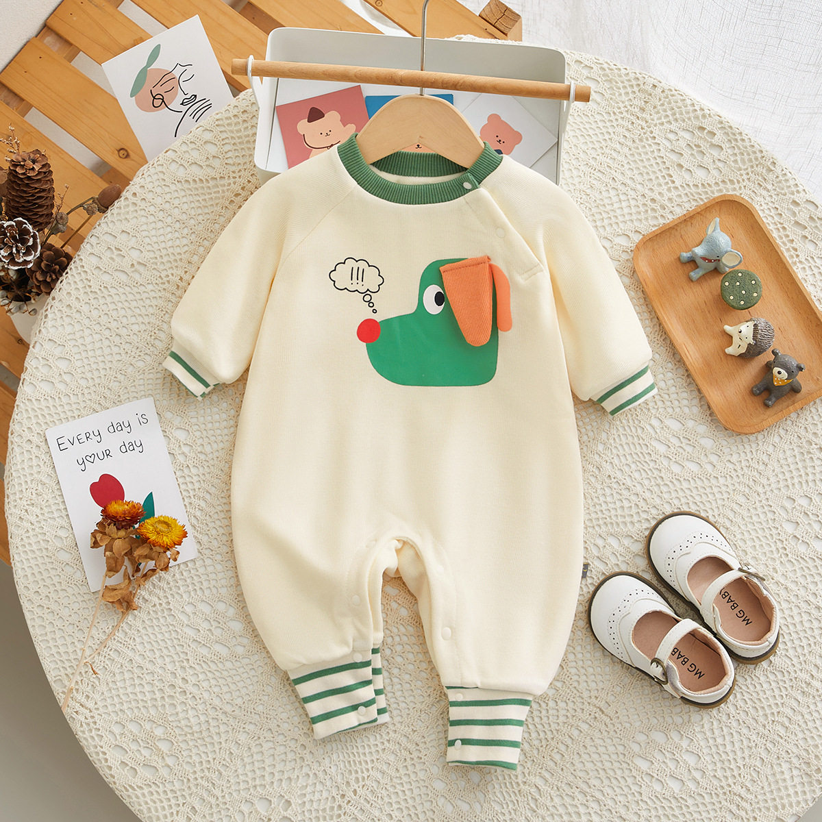 婴儿衣服加绒婴儿连体衣大耳朵狗新生儿衣服冬季宝宝衣服婴儿服装,童装/婴儿装/亲子装,儿童抓绒衣,淘宝优惠券,粉丝福利购,淘宝优惠卷