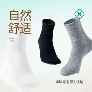 白色纯棉长袜 高筒袜7A抗菌防臭袜女式 四季 棉袜子新疆长绒棉袜男式