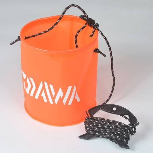 钓鱼打水桶简易小号圆形可折叠带加长绳子装水盛鱼皮桶专用装备