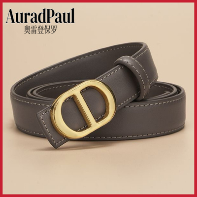 奥雷登女士皮带真皮牛皮腰带女款配牛仔裤装饰时尚设计感小众百搭