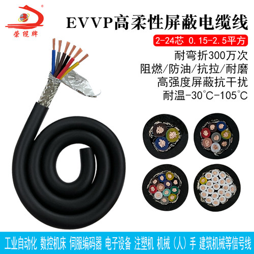 深圳荣缆纯铜300万次屏蔽电缆线