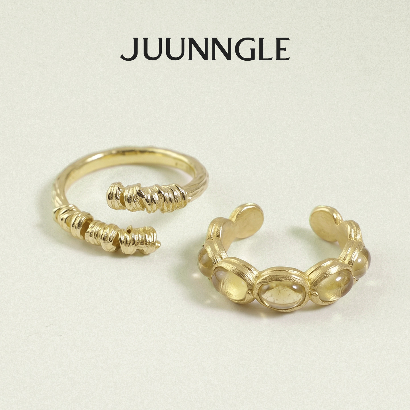 【蒋易同款】JUUNNGLE洲谷秘境垂枝开口戒指新中式小众原创高级感